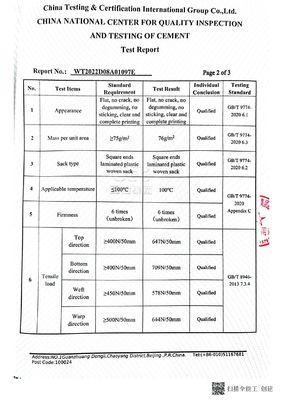 Volledige drukklep cementzak Pp geweven Bopp lamineerzak 20kg 25kg 40kg