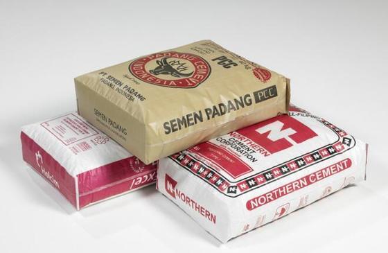 Geweven polypropyleen gelamineerde buisvormige ventielzak voor 50 kg vierkante bodem cementzak oppervlaktebedrukking 100% nieuw polypropyleen