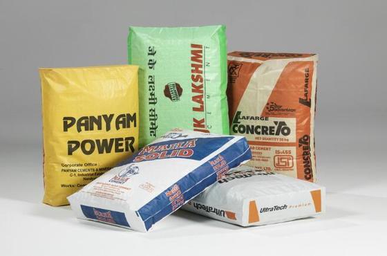 Geweven polypropyleen gelamineerde buisvormige ventielzak voor 50 kg vierkante bodem cementzak oppervlaktebedrukking 100% nieuw polypropyleen