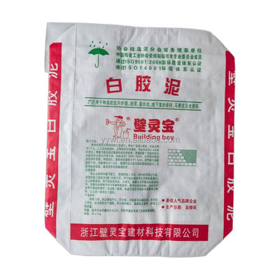 ISO9001:2008 Gecertificeerde 25KG 50KG PP Valve Woven Cement Sack met vierkante bodem en warmte afdichting