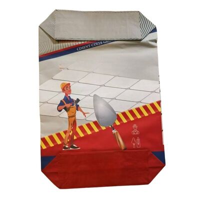 Vochtbestendig 2 Ply Paper Valve Bags Op maat gemaakt 20kg Cement Bags 90gm Met Printing