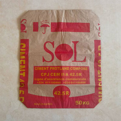 2-laags 90GSM papieren ventielzak met blokbodem voor 20kg 25kg 30kg 40kg mortel