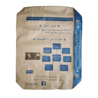 50 kg PP cementzak Vochtbestendige vierkant onderste klep PP cementzak 75GSM tot 90GSM geweven klepzak