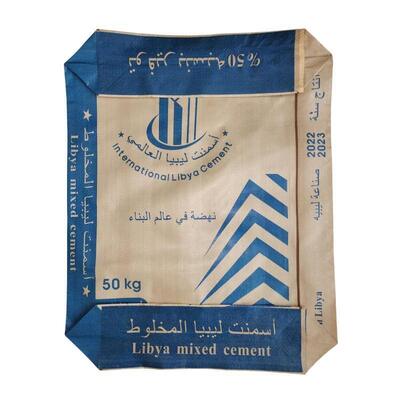50 kg PP cementzak Vochtbestendige vierkant onderste klep PP cementzak 75GSM tot 90GSM geweven klepzak