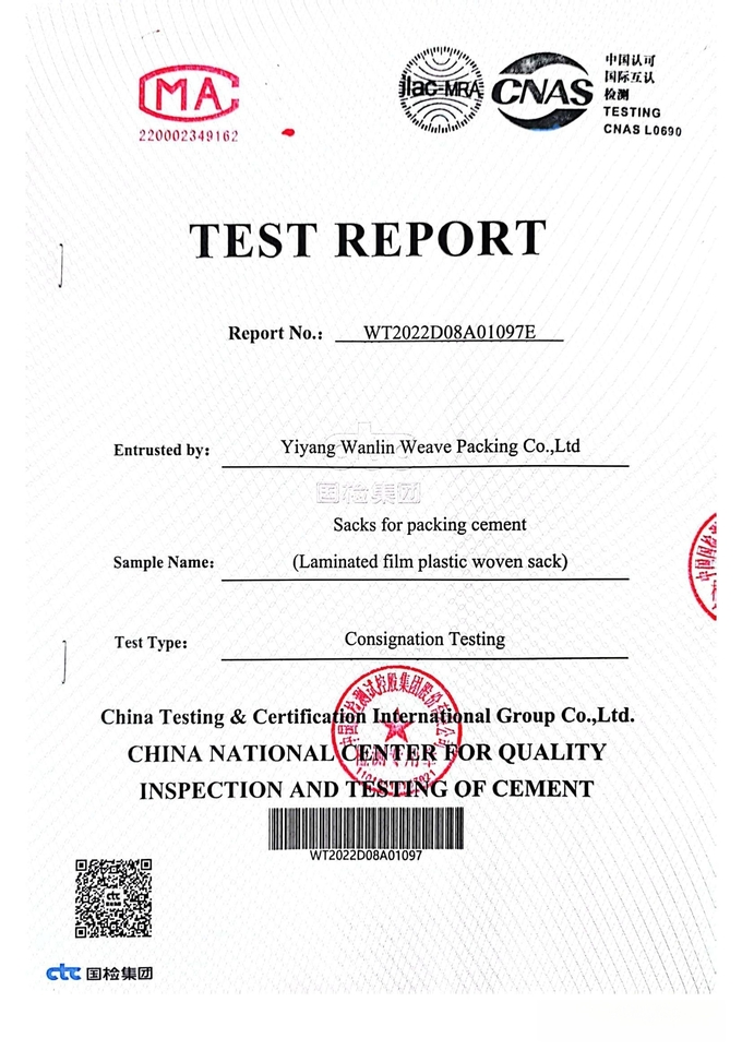 Yiyang Wanlin Weave Packing Co., Ltd. Kwaliteitscontrole